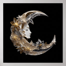 Poster Belo rosto na lua