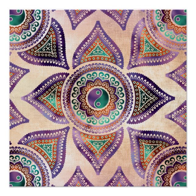 Pôster Belo símbolo translúcido Yin yang pastel (Frente)