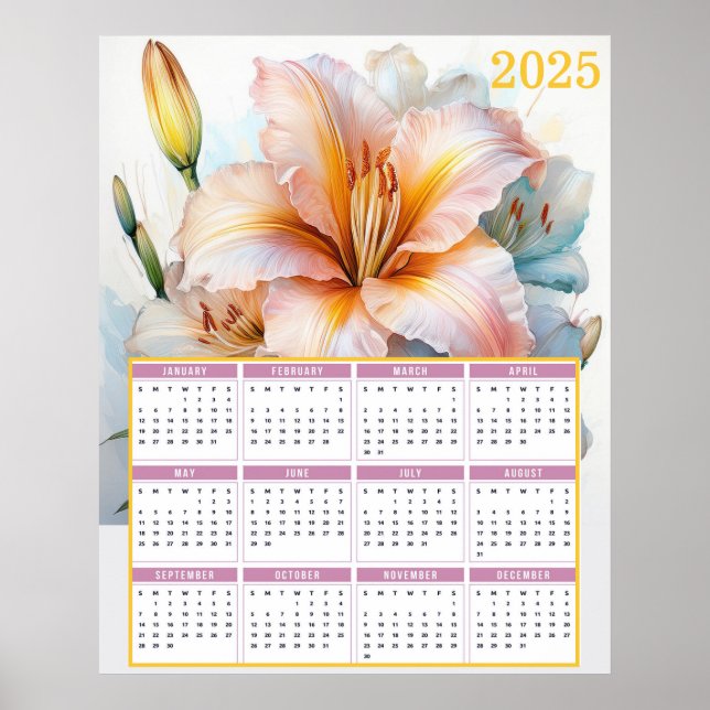 Poster Belo Tiger Lily Calendar 2025 (Frente)