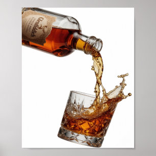 Poster Belo UÍSQUE MALT SIMPLES GLENFIDDICH Prata