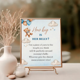 Poster Belo Urso Azul Qual O Tamanho Do Jogo De Chá De Su