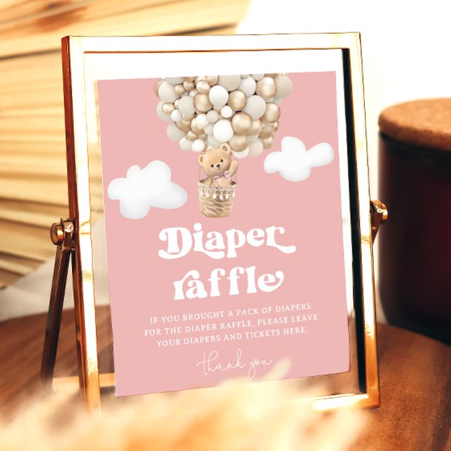 Poster Belo Urso Balão de Urso Fralda Raffle (Criador carregado)