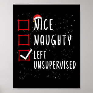 Poster Belo Vestido De Lista De Natal Não Supervisionada