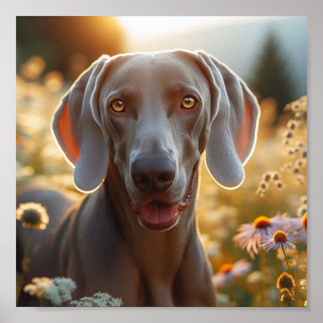 Poster Belo Weimaraner para Cachorros Amantes (Frente)