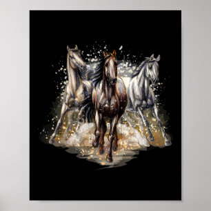 Poster Belos Cavalos Desenhando Cavalos De Arte Cavalando