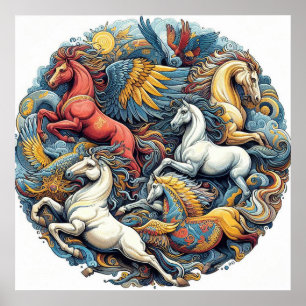 Poster "Belos Cavalos Místicos" 24