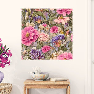 Poster Belos Flores Vintage