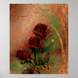 Poster Belos Rosas de outono