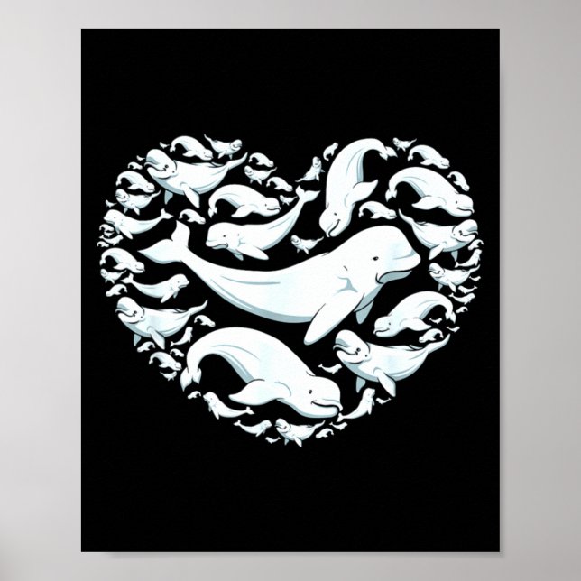 Poster Beluga Whales Valentine Days For Kids Boy Girl Men (Frente)