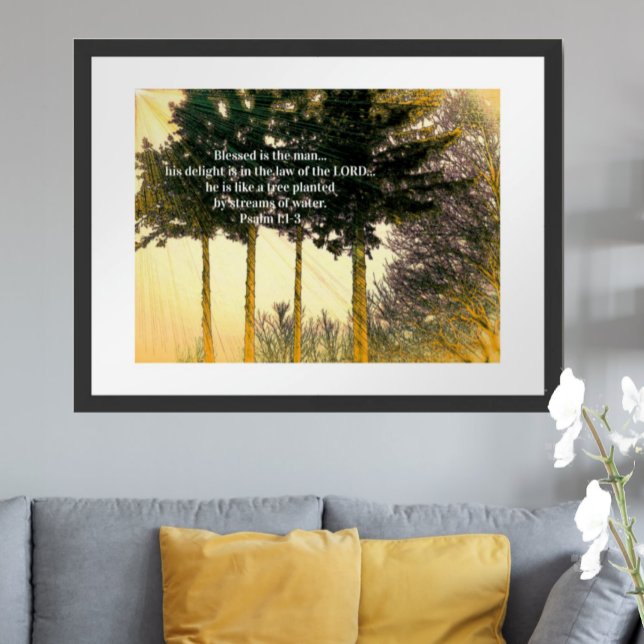 Pôster Bem-aventurado é o homem (To see frame pricing, please enter your frame and mat options.)