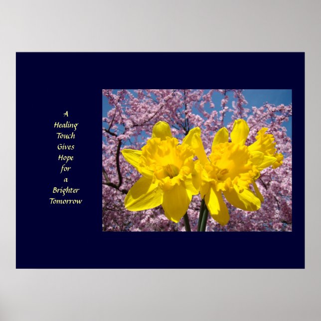 Poster Bem-estar Arte Um Toque de Curar Dá Esperança (Frente)