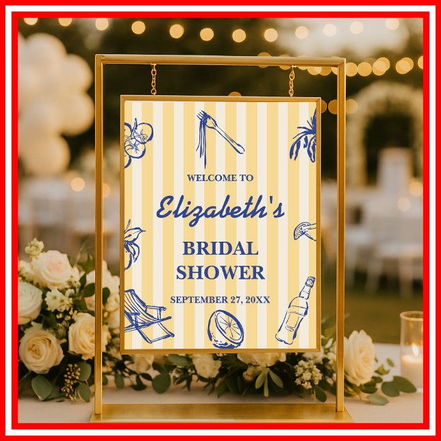 Poster Bem-vinda ao Chá de Noiva dos Limões La Dolce Vita (Criador carregado)