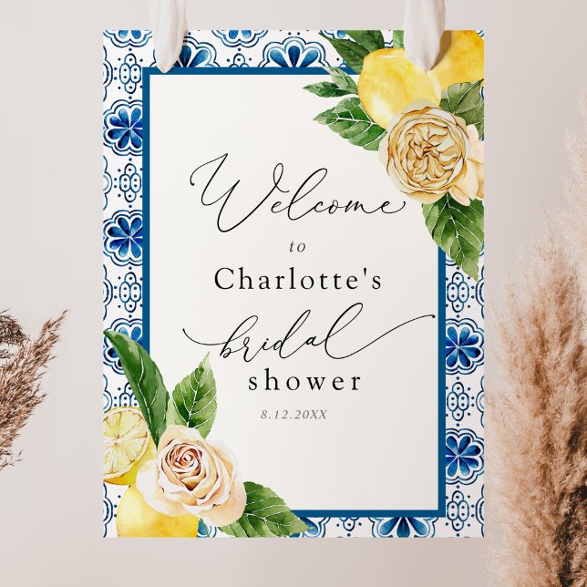 Poster Bem-vinda ao Chá de Noiva Mosaico Esmagamento de L (Criador carregado)