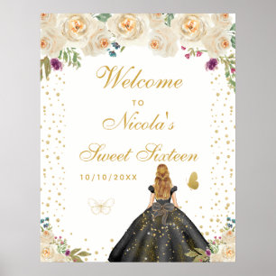 Poster Bem-vinda Menina de Cabelo Loiro Creme Doce Dezess