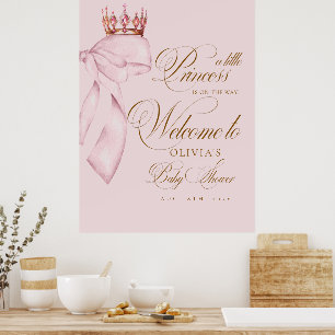 Poster Bem-vinda Pequena Princesa Chás de Bebê