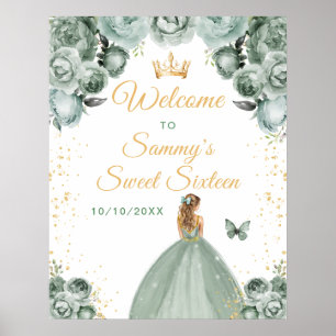 Poster Bem-vinda Princesa de Cabelo Loiro Salvia Sweet Si
