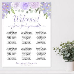 Poster Bem-vindo! 6 Mesa Lavanda Rosas Boho Gráfico de As