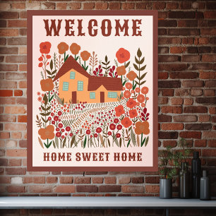 Poster BEM-VINDO A CASA DOCE CASA Flores da Fazenda PERSO