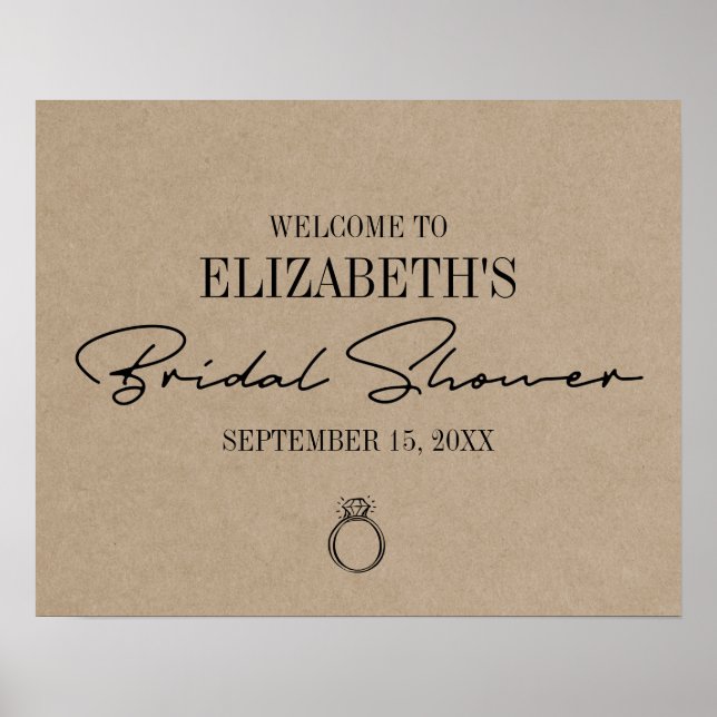 Poster Bem-vindo à Chácara de Noiva com Letra Moderna da  (Frente)