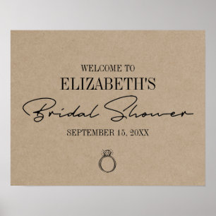 Poster Bem-vindo à Chamada de Noivado com Letra Moderna R