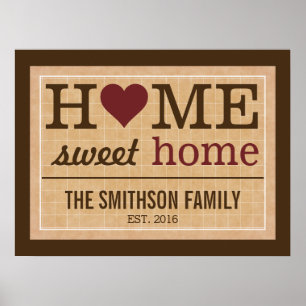 Poster Bem-vindo à Família Personalizada Home Sweet
