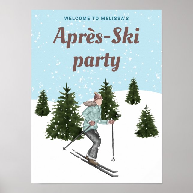 Poster Bem-vindo à Festa Après-Ski nas Encostas de Invern (Frente)