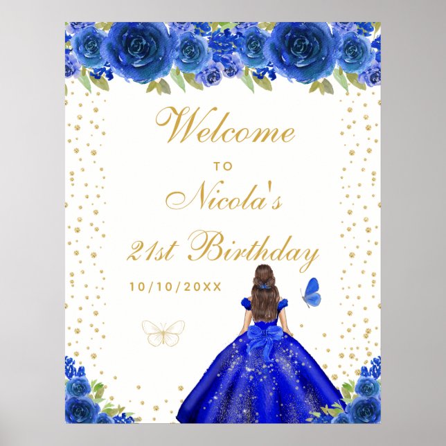 Poster Bem-vindo à Festa de Aniversário da Menina de Cabe (Frente)