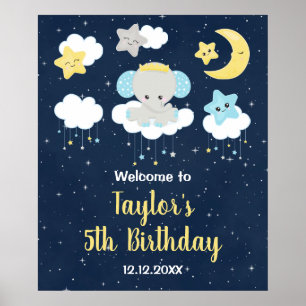 Poster Bem-vindo à Festa de Aniversário do Elefante Amare