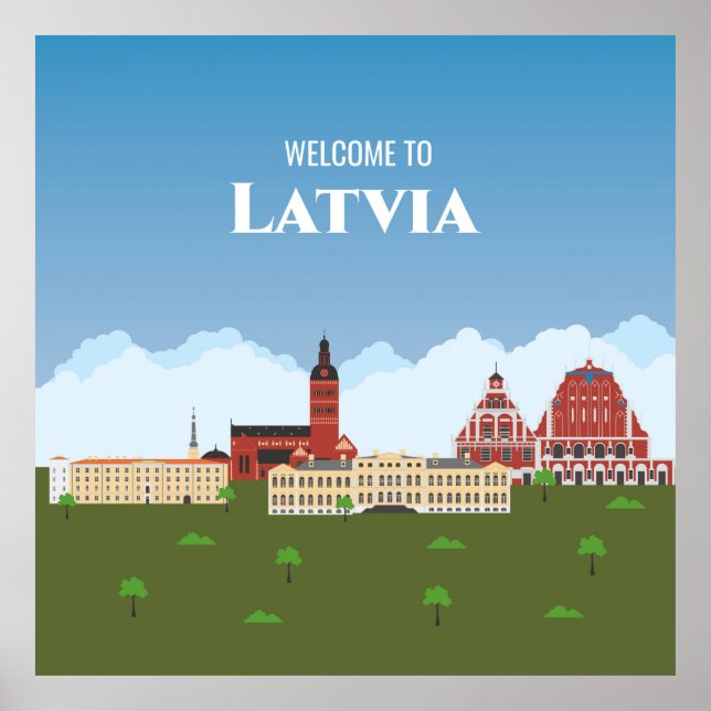 Poster Bem-vindo à Letónia (Frente)