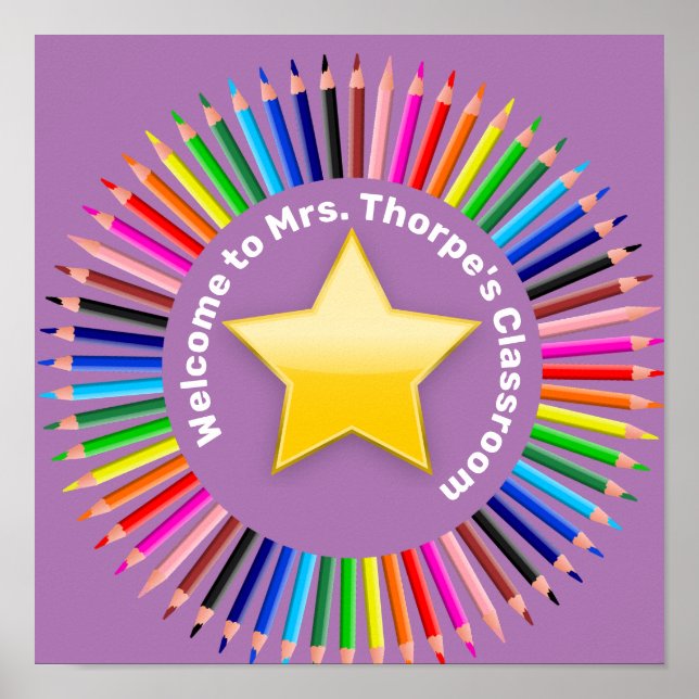 Poster Bem-vindo à minha classe personalizada (Frente)