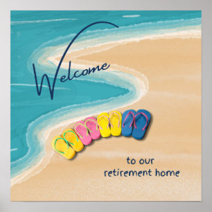 Poster Bem-vindo à nossa Casa de Repouso Tema Praia