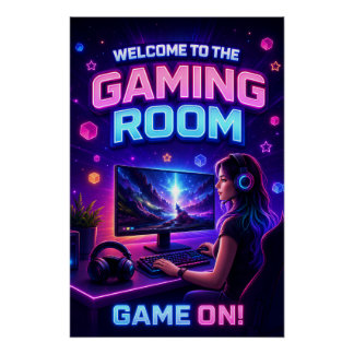 Pôster Bem-vindo à Sala de Jogos – Game On!