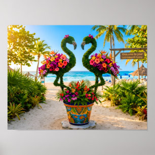 Poster Bem-vindo à sua casa de aposentadoria Flamingos na