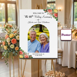 Poster Bem-vindo ao 1º aniversário de casamento personali