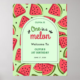 Poster Bem-vindo ao 1º Aniversário Summer One in a Melon