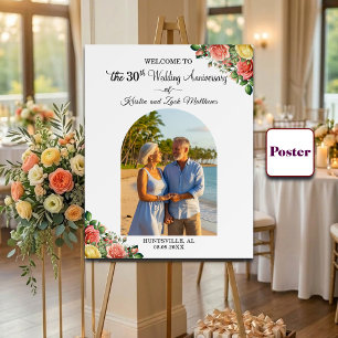 Poster Bem-vindo ao 1 Foto 30º Aniversário de Casamento P