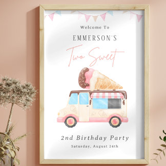 Poster Bem-vindo ao 2º aniversário do Two Sweet Ice Cream
