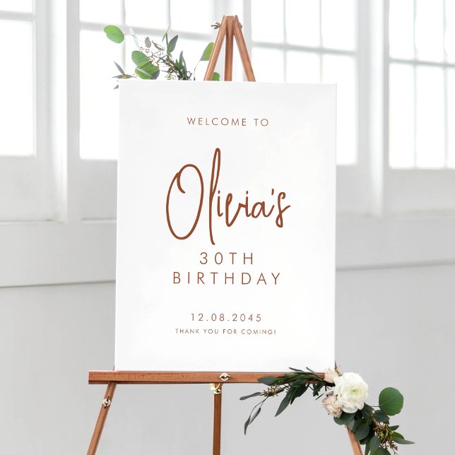Poster Bem-vindo ao 30º Aniversário Escrito à Mão em Terr (Criador carregado)