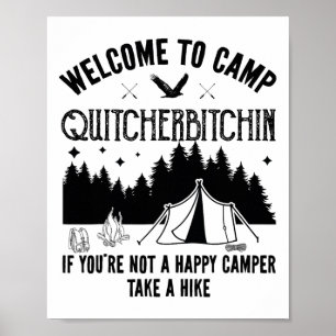 Poster Bem-vindo ao Acampamento Quitcherin Divertido Camp