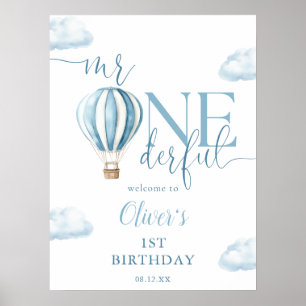Poster Bem-vindo ao aniversário de 1 ano do Sr Onederful 