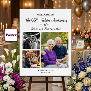 Poster Bem-vindo ao Aniversário de Casamento de 3 Fotos P