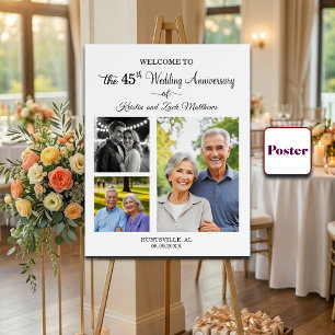 Poster Bem-vindo ao Aniversário de Casamento de 45 Anos c