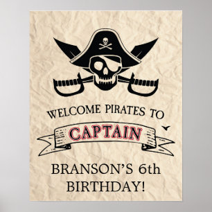 Poster Bem-vindo ao aniversário personalizado do navio pi