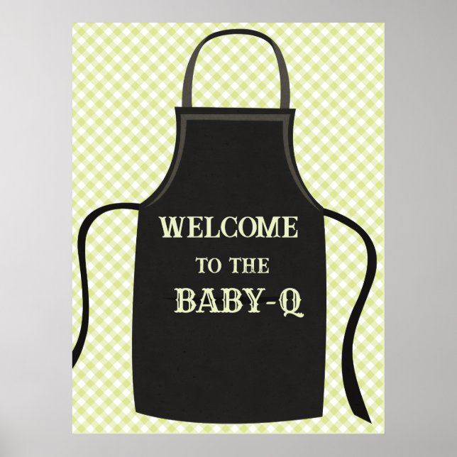 Poster Bem-vindo ao Baby-Q de Gingham (Frente)