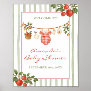 Poster Bem-vindo ao Baby Shower da Linha de Roupas Pomo d