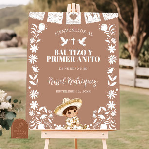 Poster Bem-vindo ao Batismo e 1º Aniversário do Brown Cie