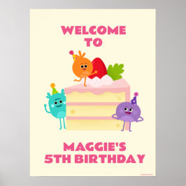 Poster Bem-vindo ao Bolo de Aniversário dos Bumble Nums