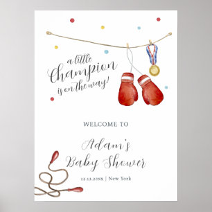 Poster Bem-vindo ao Campeãozinho de Boxe Moderno Chá de B