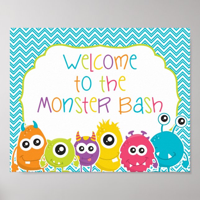 Poster Bem-vindo ao Cartaz de Aniversário do Monster Bash (Frente)