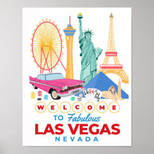 Poster Bem-vindo ao Cartaz de Las Vegas Fabuloso